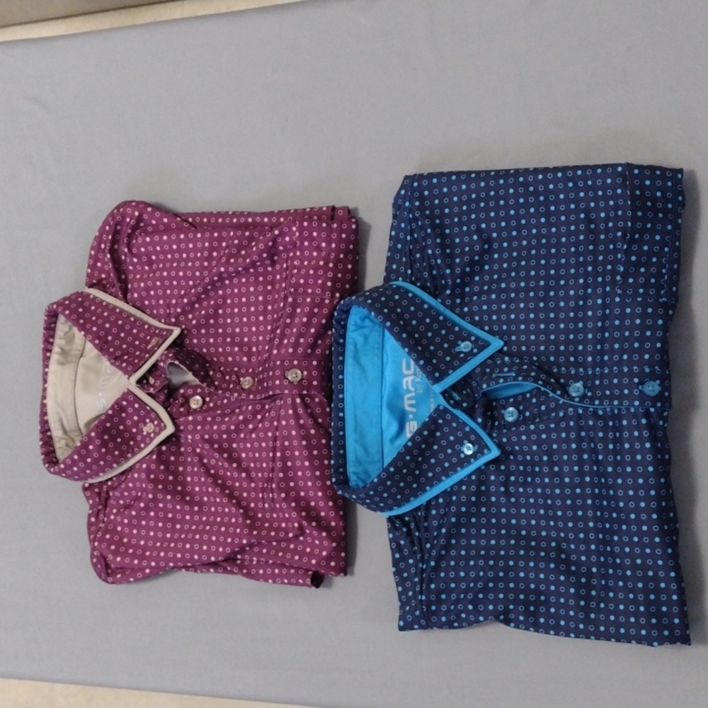 2 G-Mac Men's Polo Shirts* Size Large* Maroon & Blue* 2 Polos*